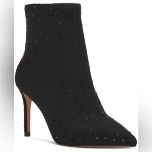 Jessica Simpson Semaja2 Womens Pointed Ankle Boot Black Rhinestone Size 5.5 M